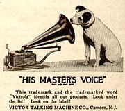 logo His Master's Voice en 1921