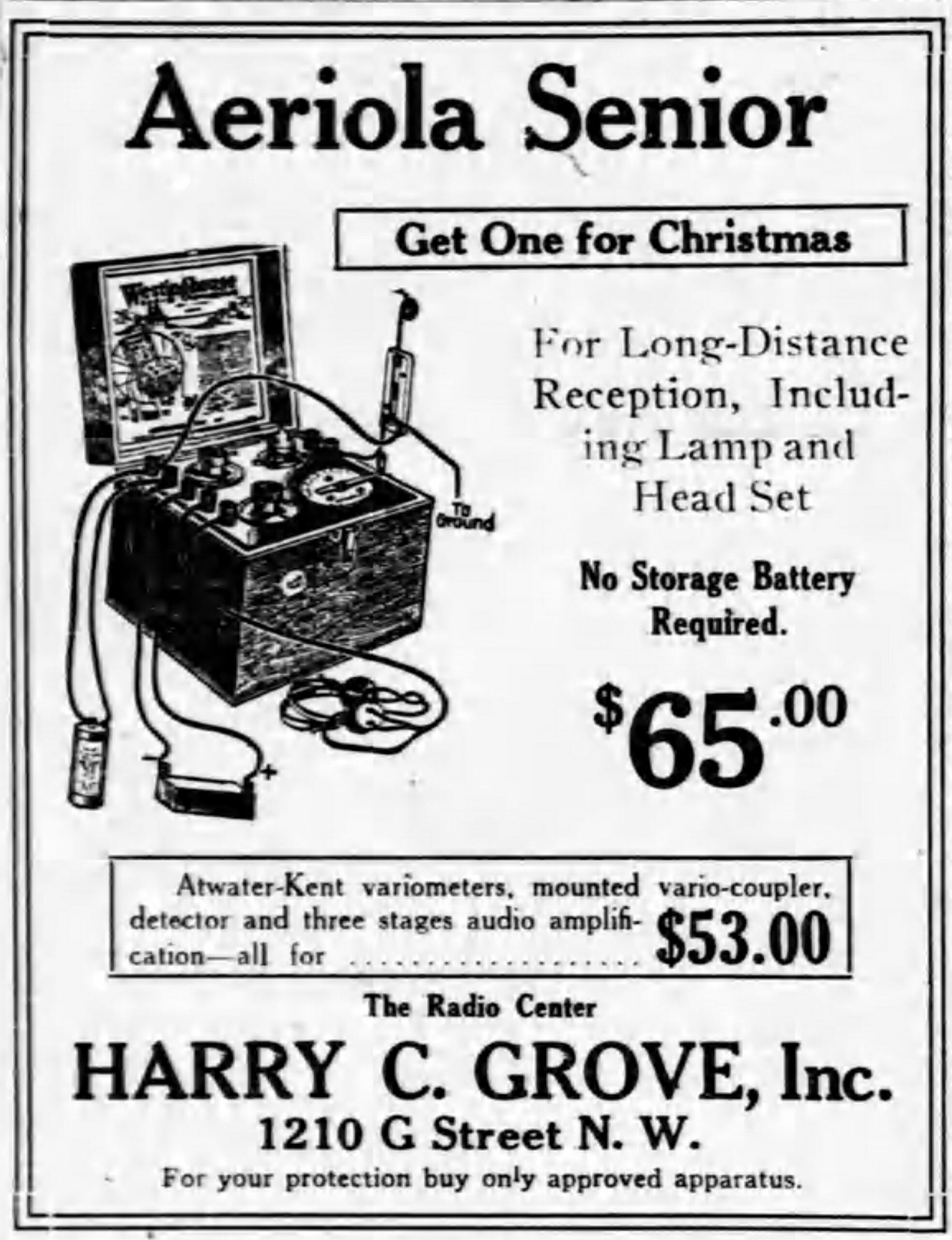 Anuncio 1922 - Rdio Westinghouse Aeriola Sr