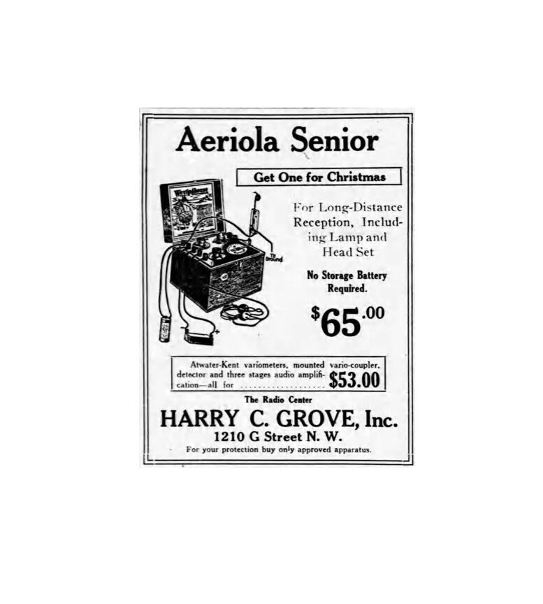The Westinghouse Aeriola Senior Radio,The Washington DC Herald, November 15, 1922